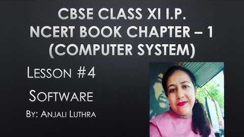 Lesson#4 Software (Introduction to Computer System) CBSE Class XI I.P. (2020-21) #anjaliluthra #cbse