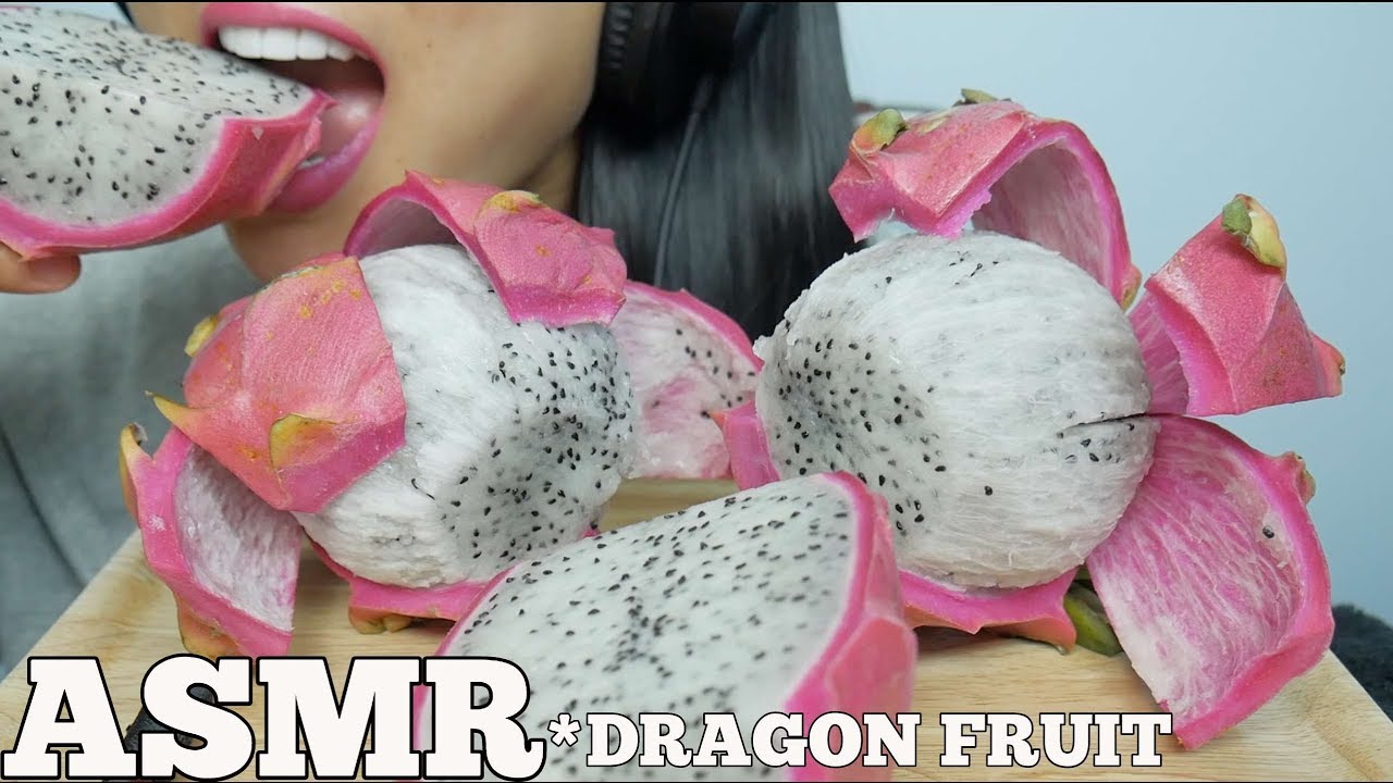 ASMR DRAGON FRUIT (EATING SOUNDS) NO TALKING | SAS-ASMR chewing gum silence