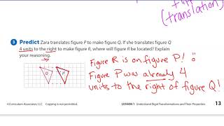 Ready Math Grade 8 Lesson 1.3 Refine Ideas About Rigid Transformations and Their Properties