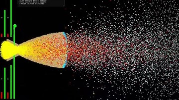 4K SPH Python+Taichi. 100K particles. Ignition of the Vulcain engine of the Ariane V rocket. Off/on.