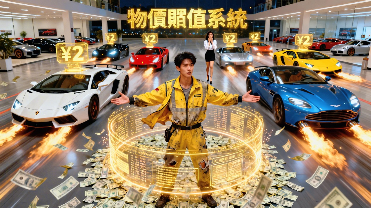物價貶值系統激活，全球財富瘋狂縮水，唯有窮小夥的餘額分毫未變。轉身去車行買車，卻被銷售當眾羞辱驅趕。下一秒，男人直接買空全場豪車，驚艷全場#cdrama #movie #短剧 #情感 #爽文 #系统