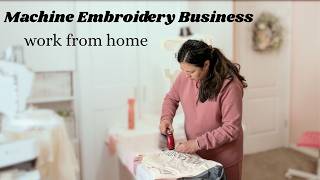 Machine Embroidery Vlog, working on Salon Capes and Robes. Machine Embroidery Home Based Business