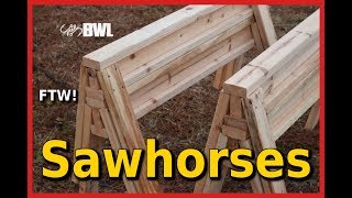 This is how to build sawhorses from 2x4. I found this design in an old woodworking magazine somewhere years ago. You can 