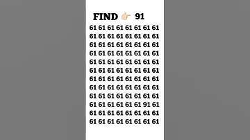 try to find this number 91 within 5 second 🧐🧐🧐#shorts #quiz_master01