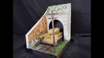 Train tunnel portal diorama.1/35 scratch built model (step by step)