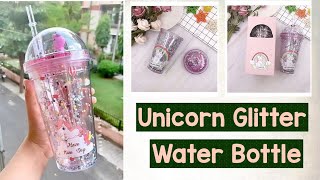 Unicorn Glitter Water Bottle 1000ml | Sipper Glass Tumbler | Sipper for Girls | 1 Sipper With Straw screenshot 5