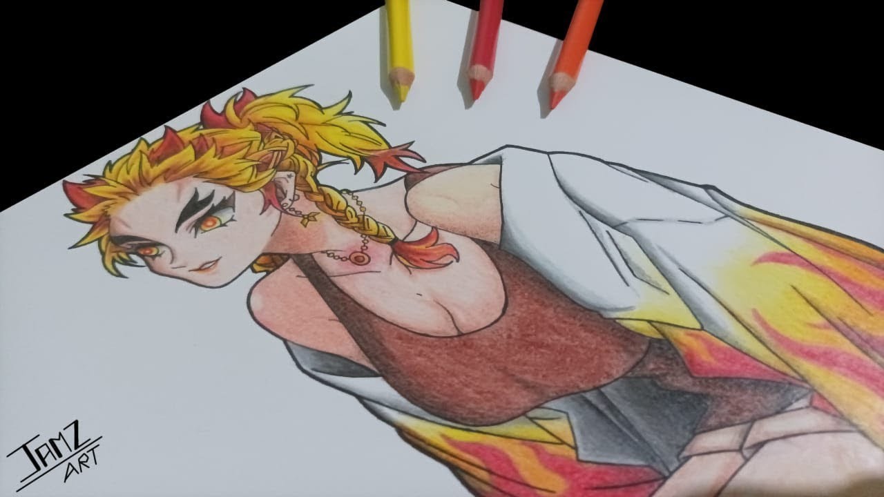 Drawing Female Rengoku (Demon Slayer) - YouTube
