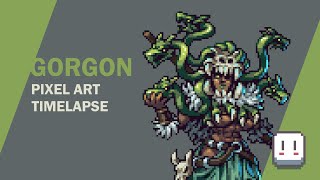 Pixel Art Gorgon Warrior | Timelapse