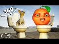 360º Skibidi Toilet  vs Skibidi Dog Toilet  vs Annoying Orange Toilet  VR