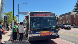 MTA NYCT: Q20/Q44 SBS Bus Action at Main St/Booth Memorial Ave