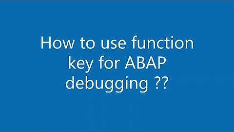 How to use function key for SAP program debugging ??