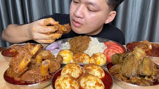 EATING DELICIOUS MUTTON CURRY & SPICY CHICKEN LIVER & SOME EGGS || MANIPUR NORTHEAST INDIA 🇮🇳 