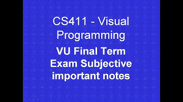 CS411 VU Final Exams Subjective important Notes