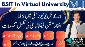BSIT VU/ Virtual University of Pakistan Admission 2024/BS Information Technology/BSIT Scope Pakistan