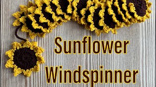 Crochet Sunflower Wind Spinner, Crochet for Beginners, Crochet Wind Chime