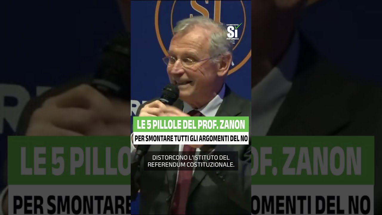 Le 5 pillole del prof. Zanon per smontare tutti gli argomenti del No