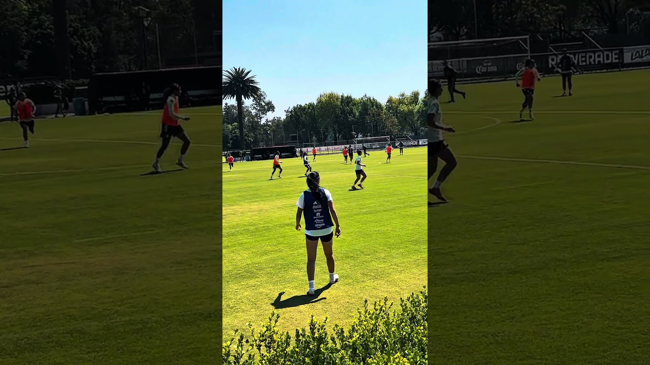 Gran jugada de Scarlett Camberos que casi termina en gol de Diana Ordóñez en el entrenamiento