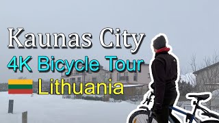 ⁴ᴷ⁶⁰ Kaunas City Bike Tour Kaunas Cycle Cycling In Lithuania 4K 60Fps Kaunas Winter Ride 2022