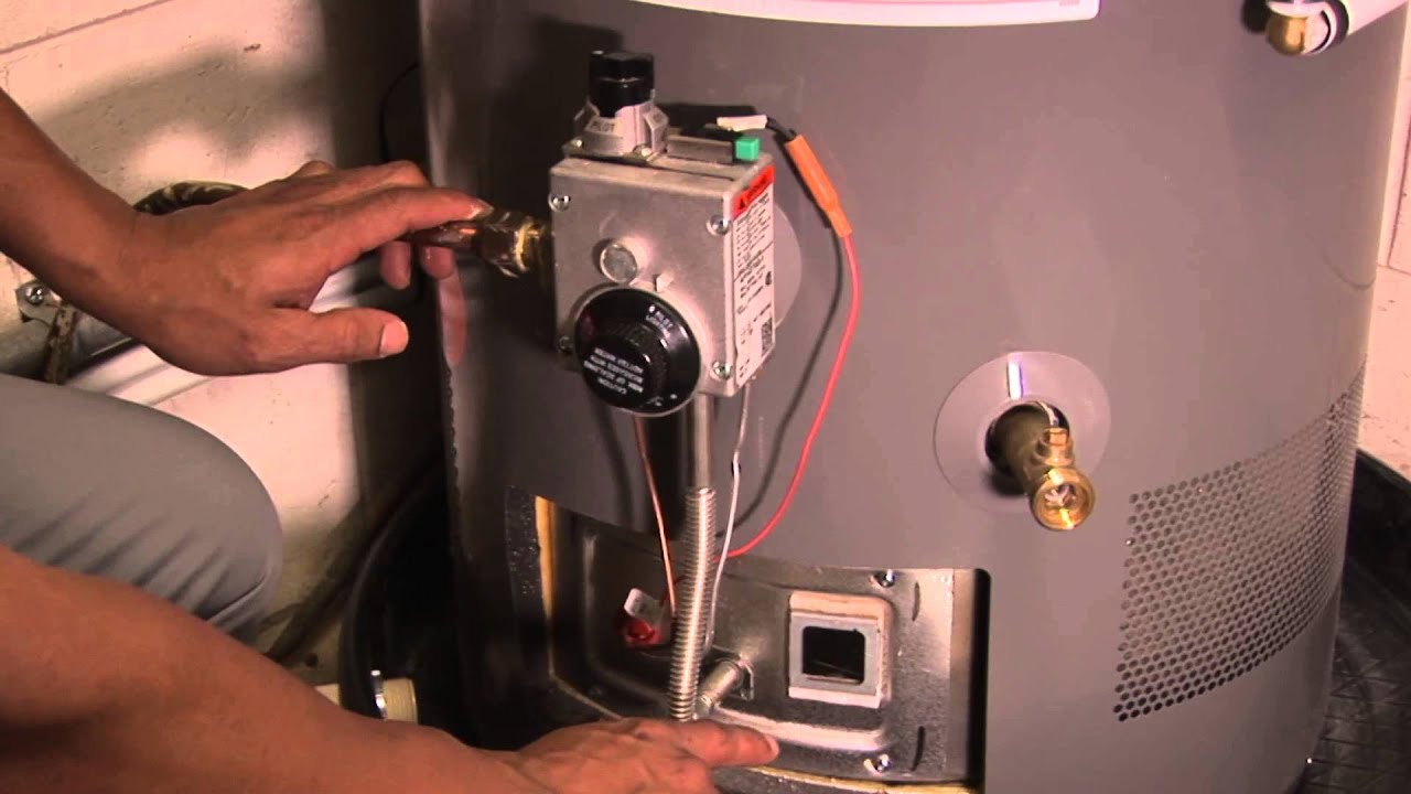 Relighting Gas Water Heater Pilot Light - YouTube