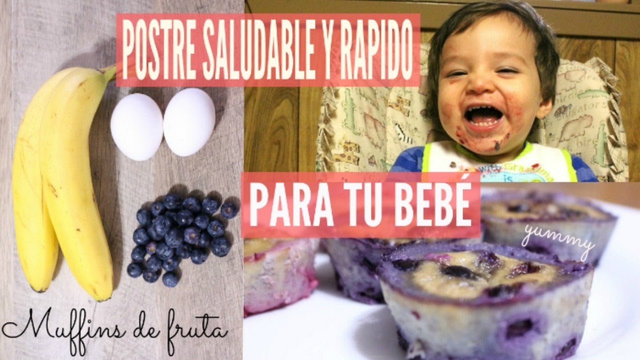 Receta para bebeMuffins de platano y arandanosReceta saludable
