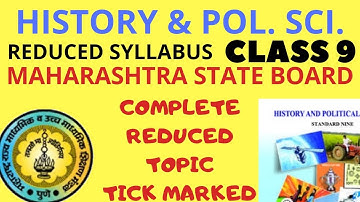 Class 9th Reduced SYLLABUS of HISTORY & POLITICAL SCIENCE Maharashtra state board reduced syllabus