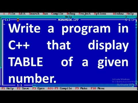 Write a program in C++ that display table of a given number. - YouTube