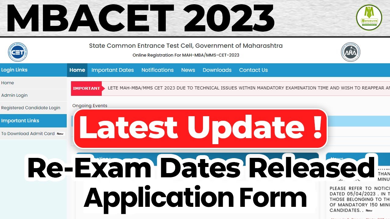 MAH MBA CET 2023 - Latest Update | Re-Exam Date Released |Application form  |Who can attempt re-exam? - YouTube