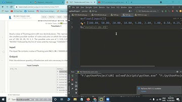 1021 uri Banknotes and coins solution by Python with explanation / Banknote and coin 1021 uri online
