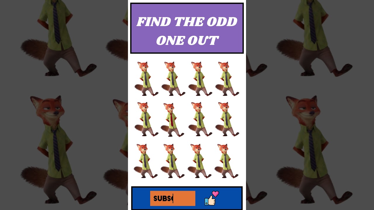 Find the odd ZOOTOPIA CHARACTER 🤩😲#|Test your observance 😎👍|