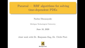 Parareal - RBF algorithms for solving time-dependent PDEsnadun