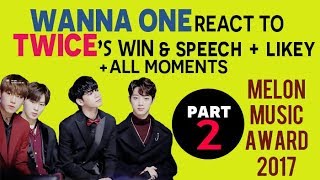 (P2) TWICE & WANNA ONE moments at MMA 171202 ( reaction to TWICE win & speech & Likey )