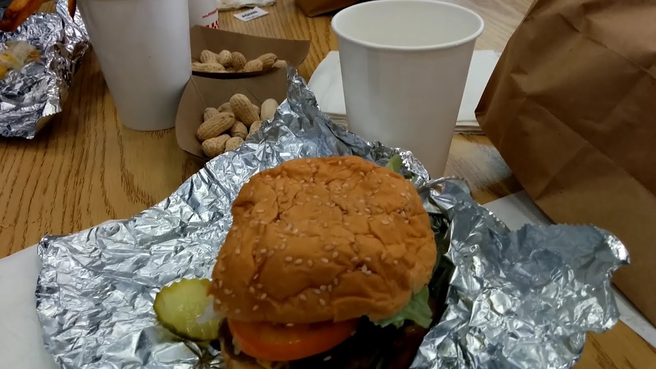 Unboxing of Burger at Five Guys in Vancouver YouTube