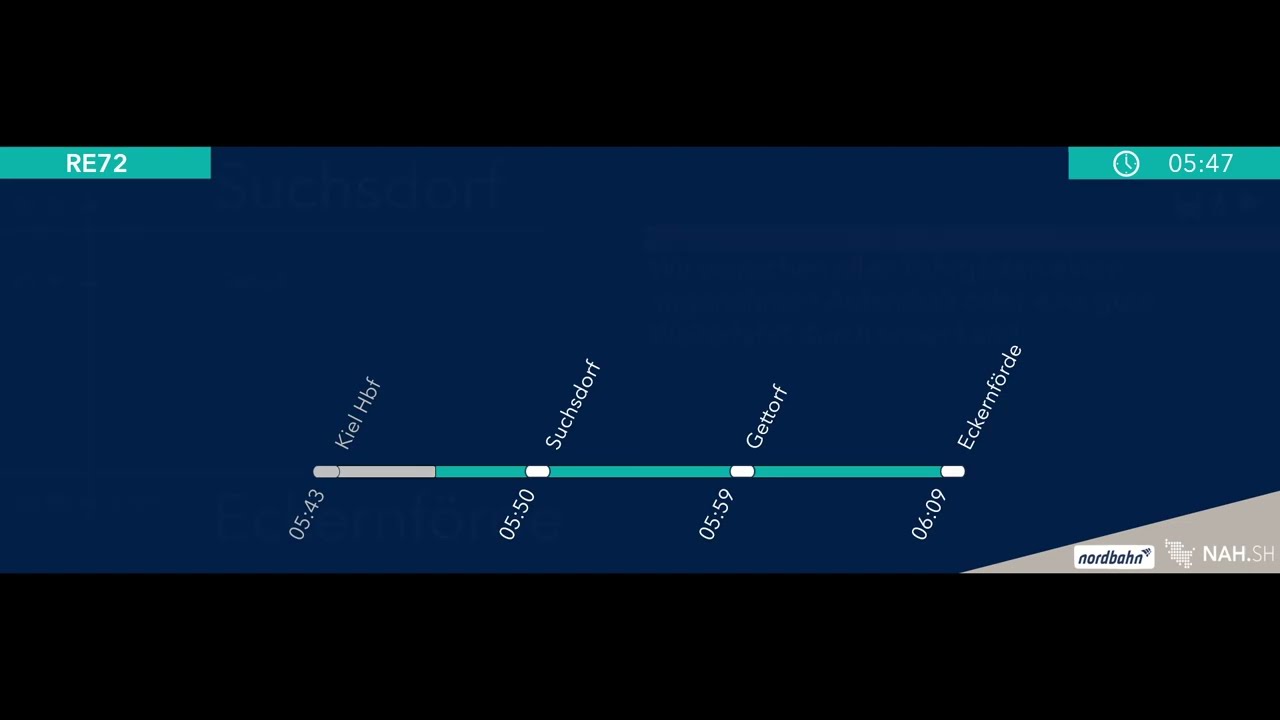 nordbahn | Ansagen RE72 (Kiel Hbf - Eckernförde) und Sonderansagen (Stand 03.2024)