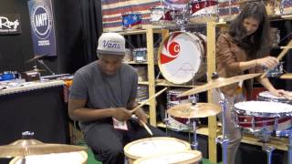 David Woods Lorena Perez Batista At Gaai Drums Namm2016