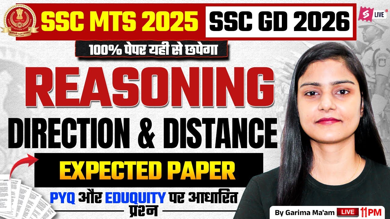 Direction & Distance for SSC MTS 2025 + SSC GD 2026 | MTS Reasoning Expected Questions | Garima Mam