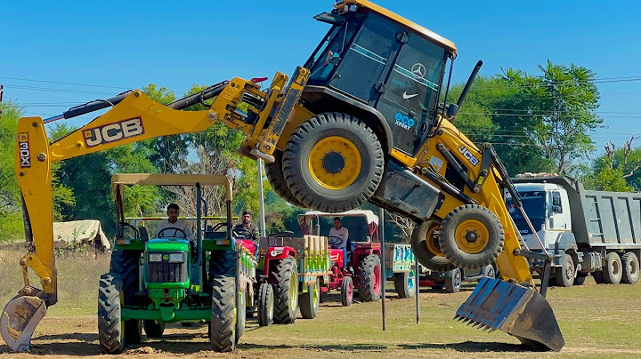 Jcb 3dx loading Mud in TATA Tippers Tractors Swaraj 855 Fe New Holland 3630 4x4 newjcb Tractor video