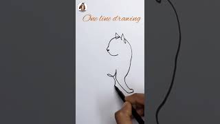 How to draw a Cat with Butterfly in one line art / One line art  #shorts #shortvideo