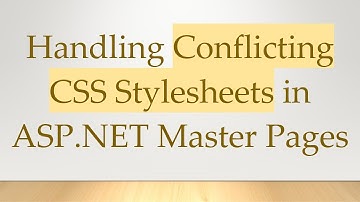 Handling Conflicting CSS Stylesheets in ASP.NET Master Pages