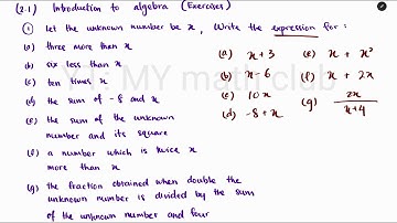 How to form algebraic expression?  IGCSE Year 10&11  Mathematics