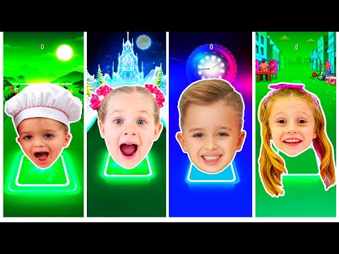 🔴Tiles Hop - Like Nastya 🆚 Diana And Roma 🆚 Vlad And Niki 🆚 Blippi Battle And More