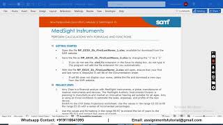 New Perspectives Excel 2019 | Module 3: SAM Project 1b MedSight Instruments