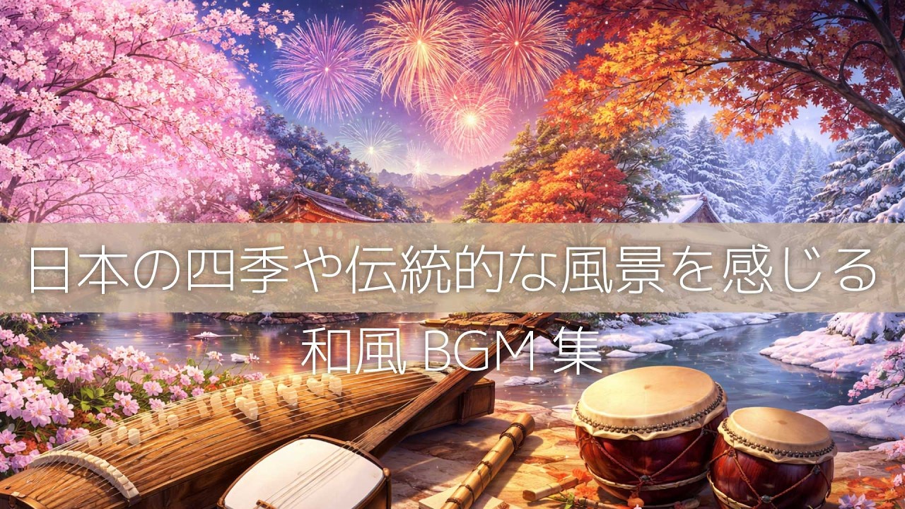 【作業用BGM】雅  MIYABI  和風BGM集   琴・三味線・四季の風景 : Japanese Style Music Mix
