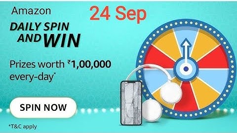 Amazon Daily Spin And Win Quiz Answers Today | 24 September 2021 | Daily QuizTime