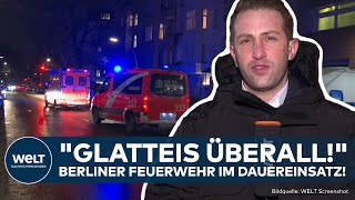 "GLATTEIS ÜBERALL!" Stürze und Unfälle - Berliner Feuerwehr im Dauereinsatz!