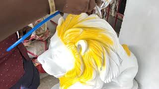 Realistic Lion Statue Spray Painting Techniques how to make resin idols resin idols