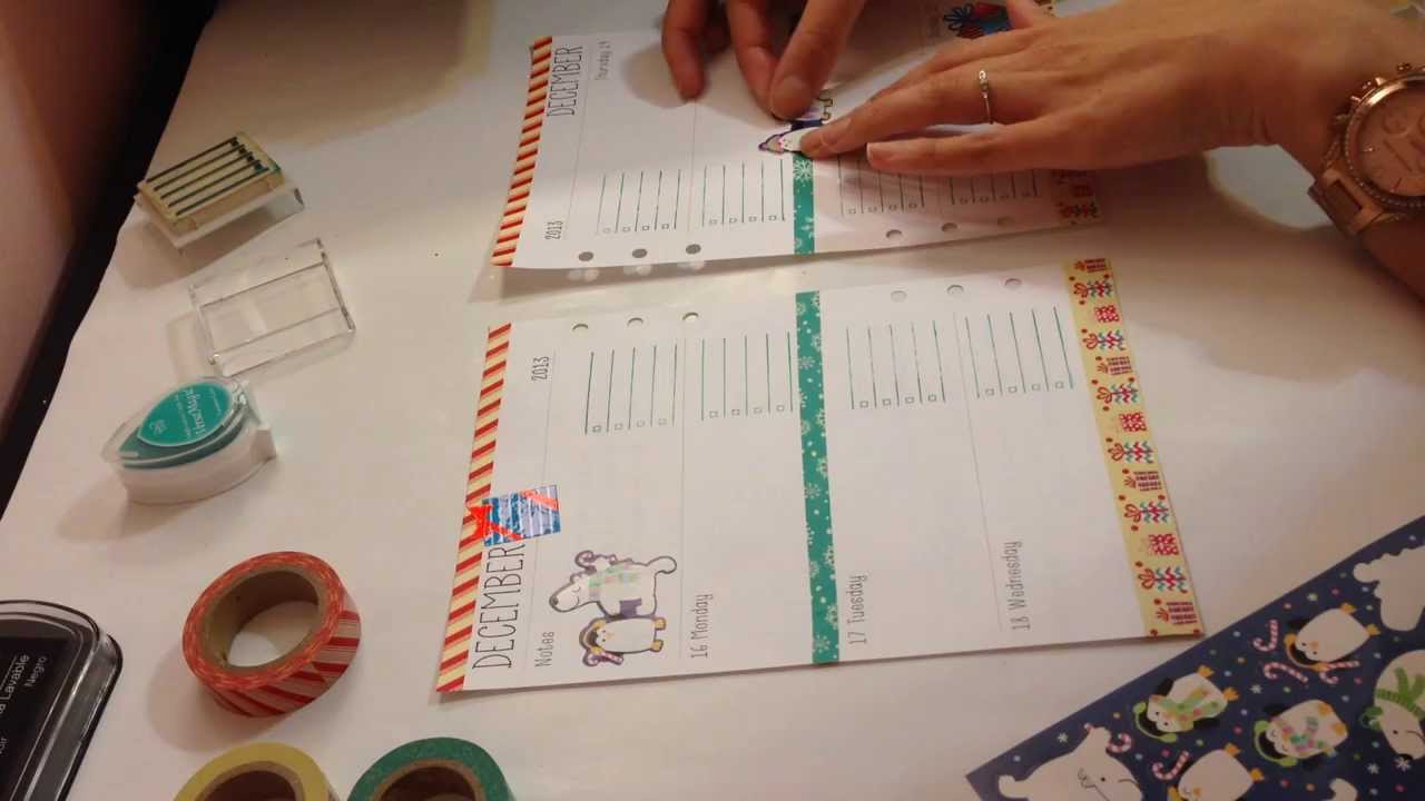 Filofax Week 51 Decoration Tutorial