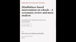 Mindfulness-based interventions in schools - A systematic review and meta-analysis | RTCL.TV screenshot 3