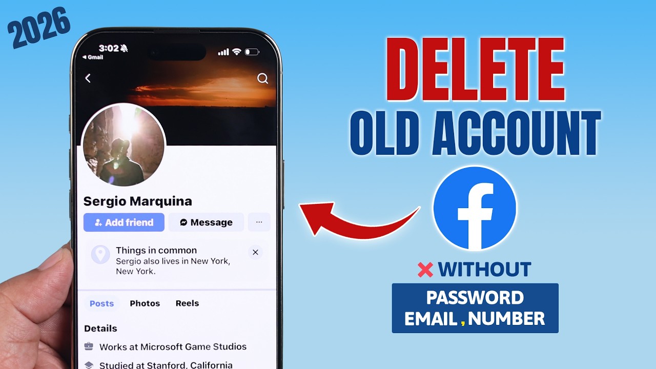 Удалите старый аккаунт Facebook без пароля, электронной почты, номера телефона и имени пользователя!