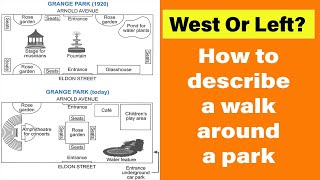 how to describe a walk around a park - ielts academic writing task 1 map