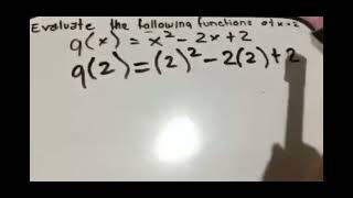 EVALAUTING FUNCTION GENERAL MATHEMATICS (PERFORMANCE TASK)